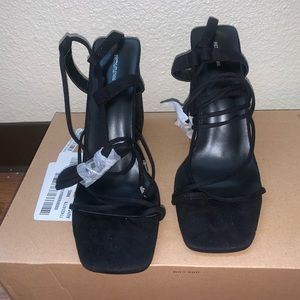 Suede Wrap Around Heels